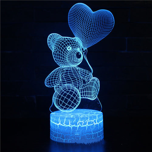 3D Acrylic USB LED Night Lamp for Home & Bedroom Decoration