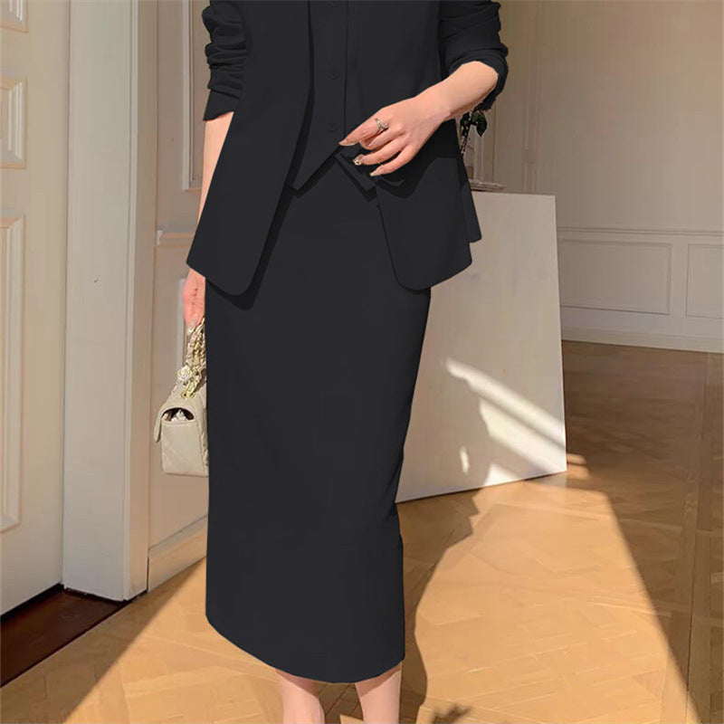 Slimming Loose-fitting Casual Suit Skirt Two-piece Set