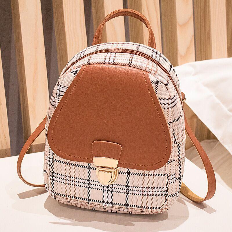 Ladies Small One Shoulder Diagonal Backpack with Stripes