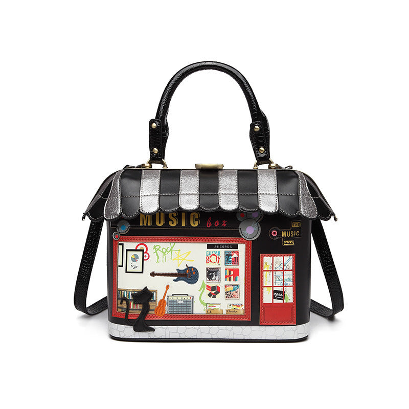 Printed small house handbag