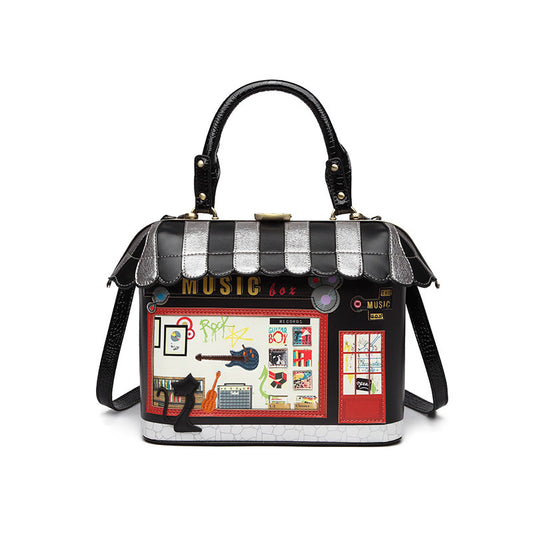 Printed small house handbag