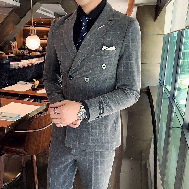 Men's Slim-Fit Casual Business Three-Piece Suit for Ceremony