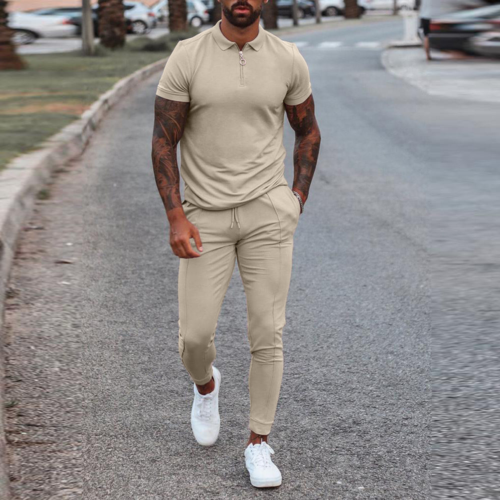 Youth Two-Piece Casual Sports Suit Summer Short Sleeve T-Shirt & Trousers