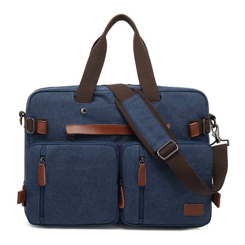 Multifunctional Men's Canvas & Nylon Backpack 15.6" & 17.3"