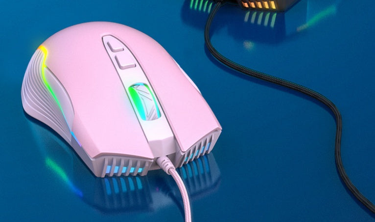 ماوس ألعاب سلكي USB ضوئي بإضاءة RGB قابل للتعديل 7 سرعات DPI