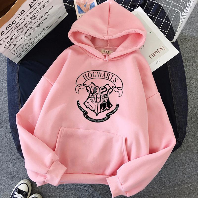 Autumn Winter Casual Loose-Fit Printed Hoodie Sweater