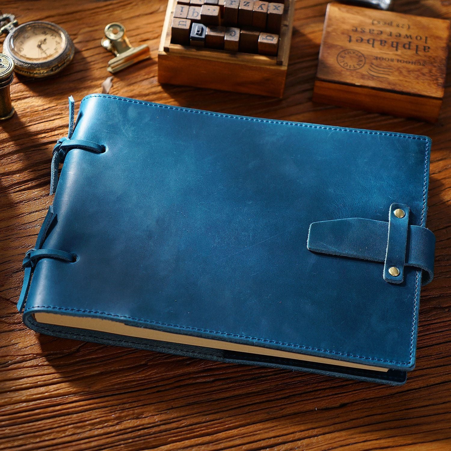 Vintage Handmade Genuine Leather Rope Notebook 215x160mm
