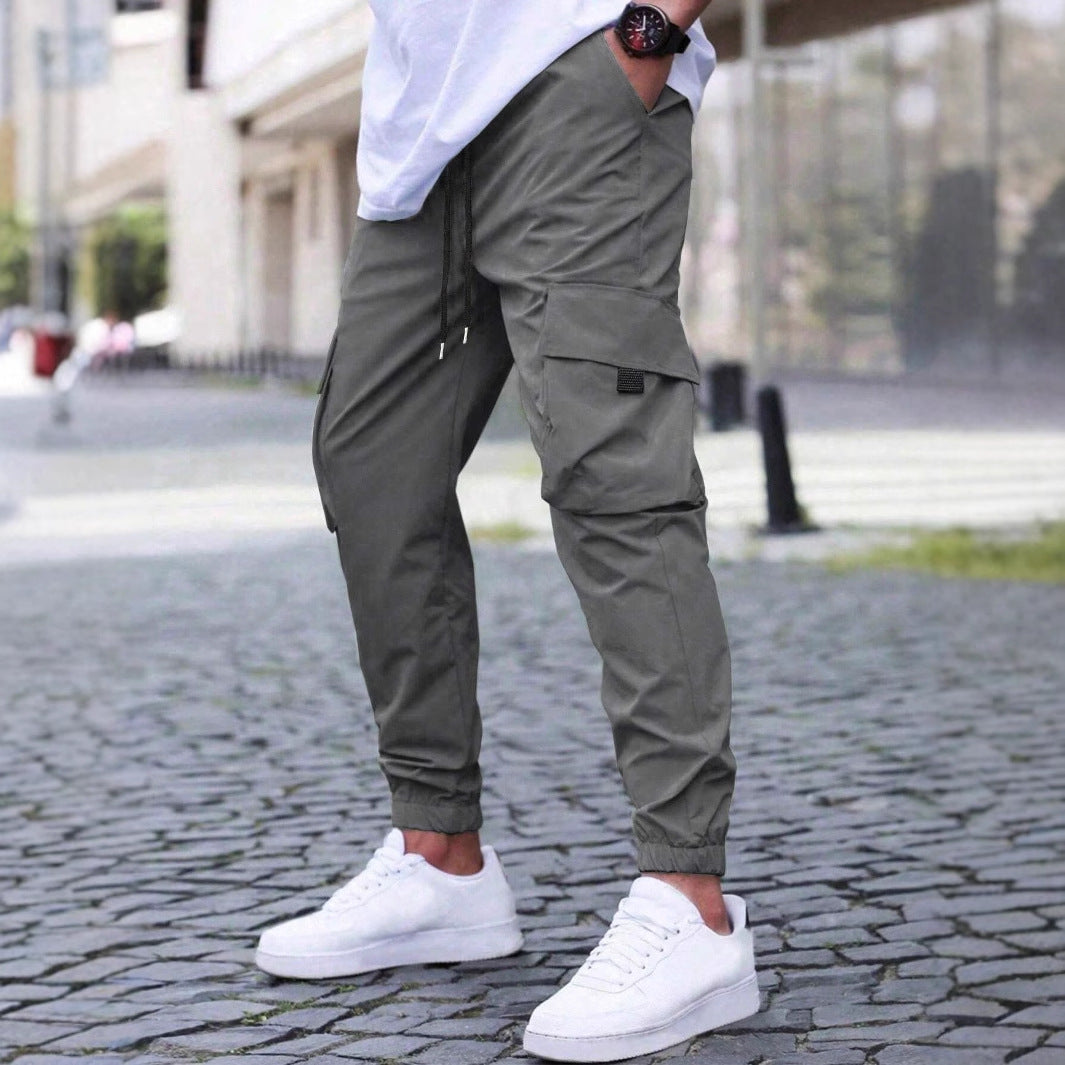 Workwear Casual Drawstring Elastic Waist Track Pants