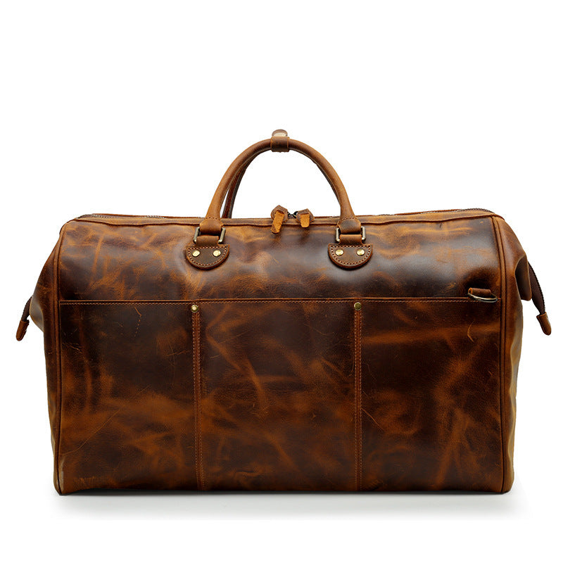 Men's Large Capacity Genuine Leather Travel Bag Cowhide Waterproof