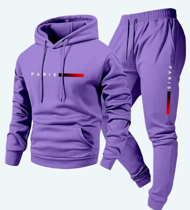 Loose Letter Sweater Coat with Long Sleeve Trousers Set