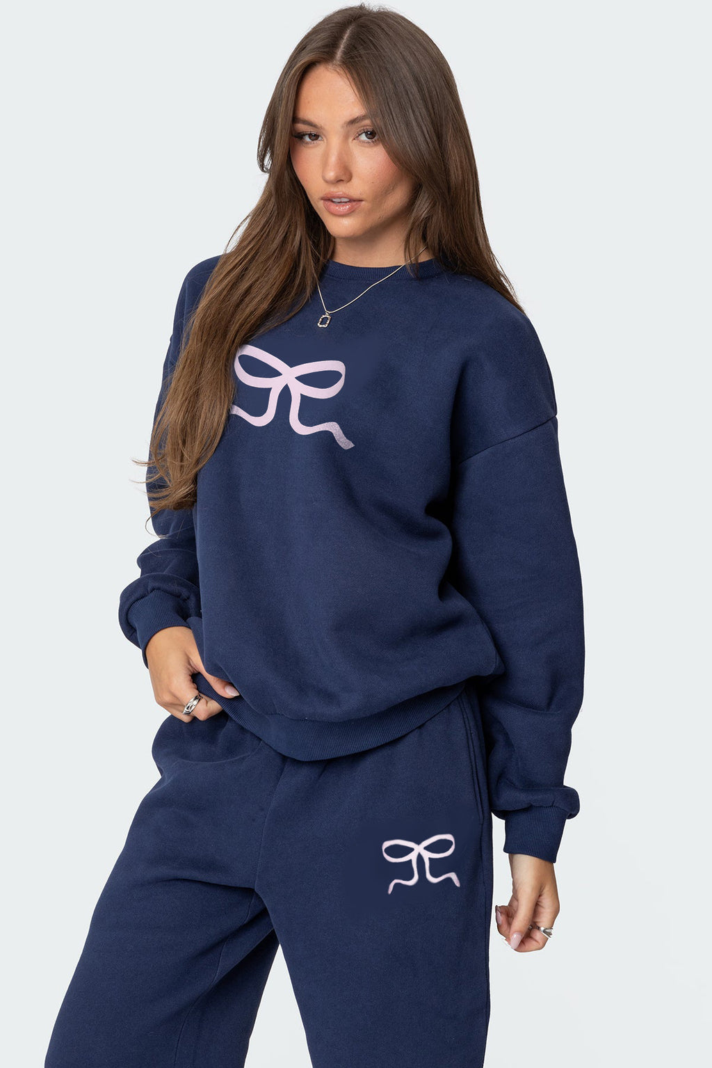 Women's Round Neck Long Sleeve Loose Thick Sweater