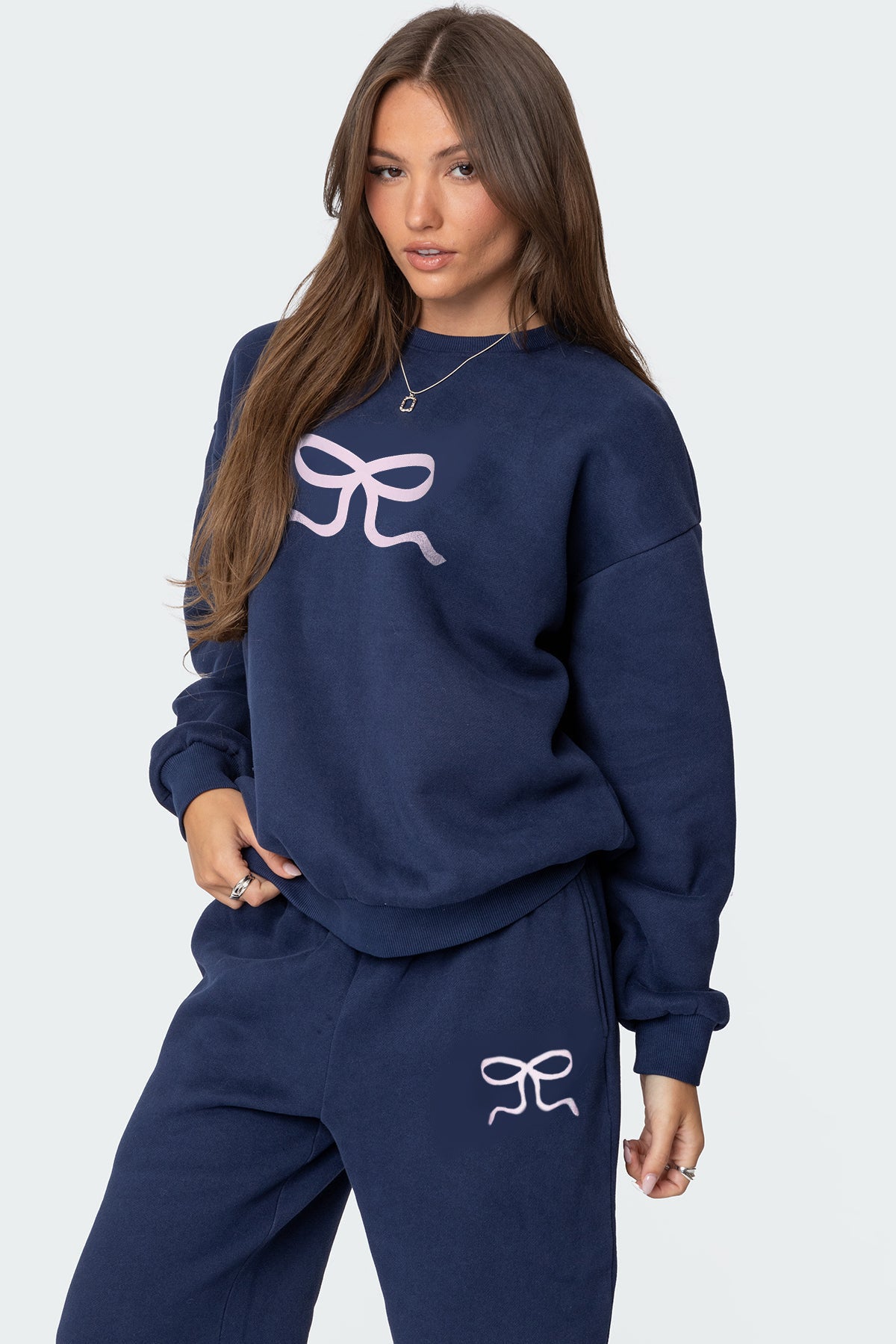 Women's Round Neck Long Sleeve Loose Thick Sweater