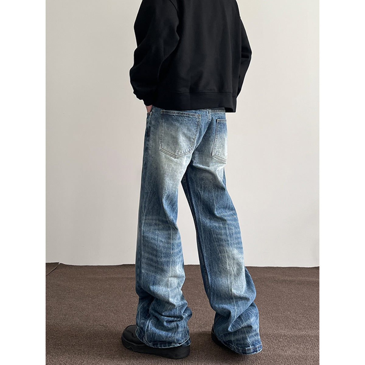 American Retro Lightning Blue Straight Jeans