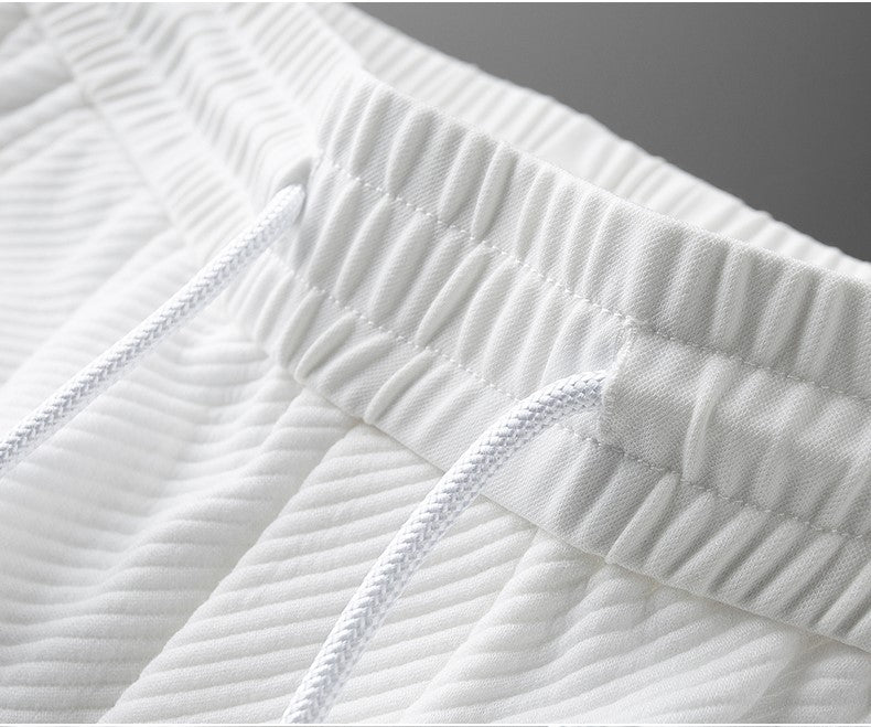 Twill Stretch White Sweatpants for Men
