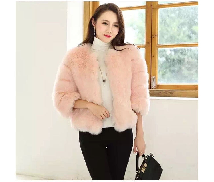Anti-Fox Real Fur Wool Coat
