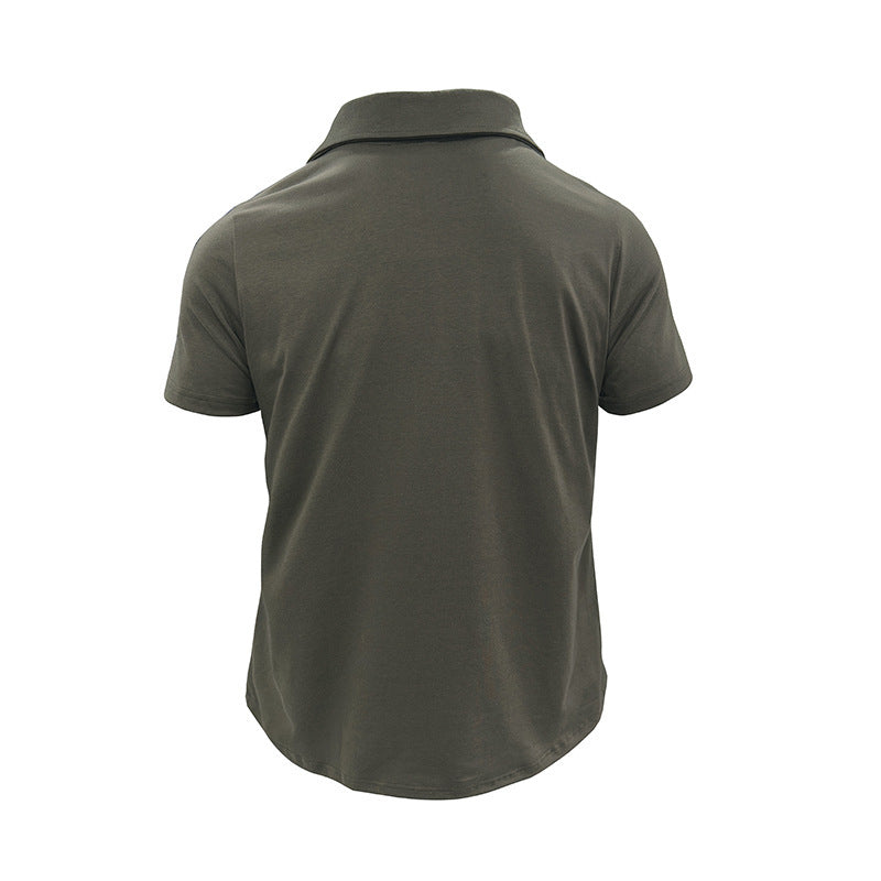 Summer Men’s Short Sleeve Polo Shirt with Pockets