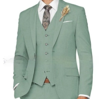 Ensemble de costume trois pièces décontracté ajusté pour homme