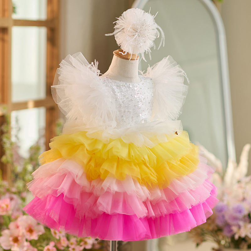 Elf Girl's Sequined Princess Dress for Kids