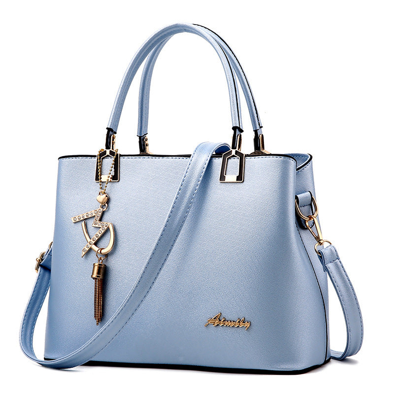Fashion Women's PU Leather Messenger Shoulder Handbag with Zipper
