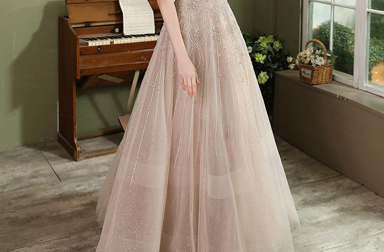 Performance Host Banquet Feather Evening Dress