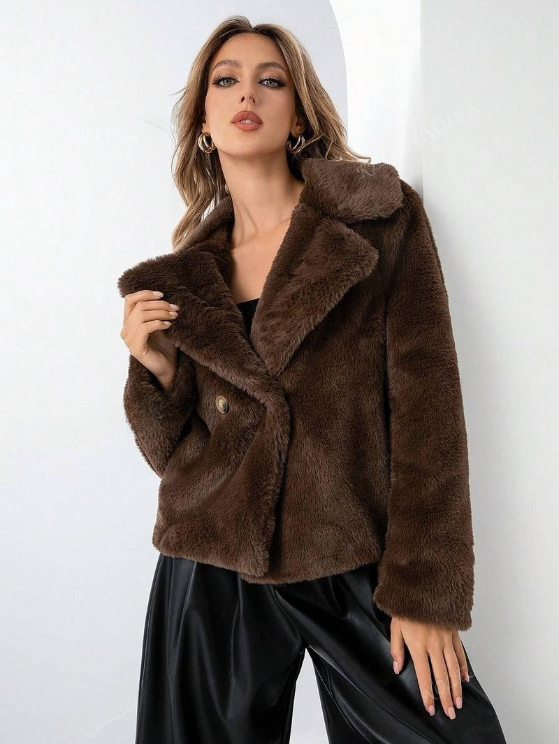 Loose Short Women's Faux Fox Fur Coat