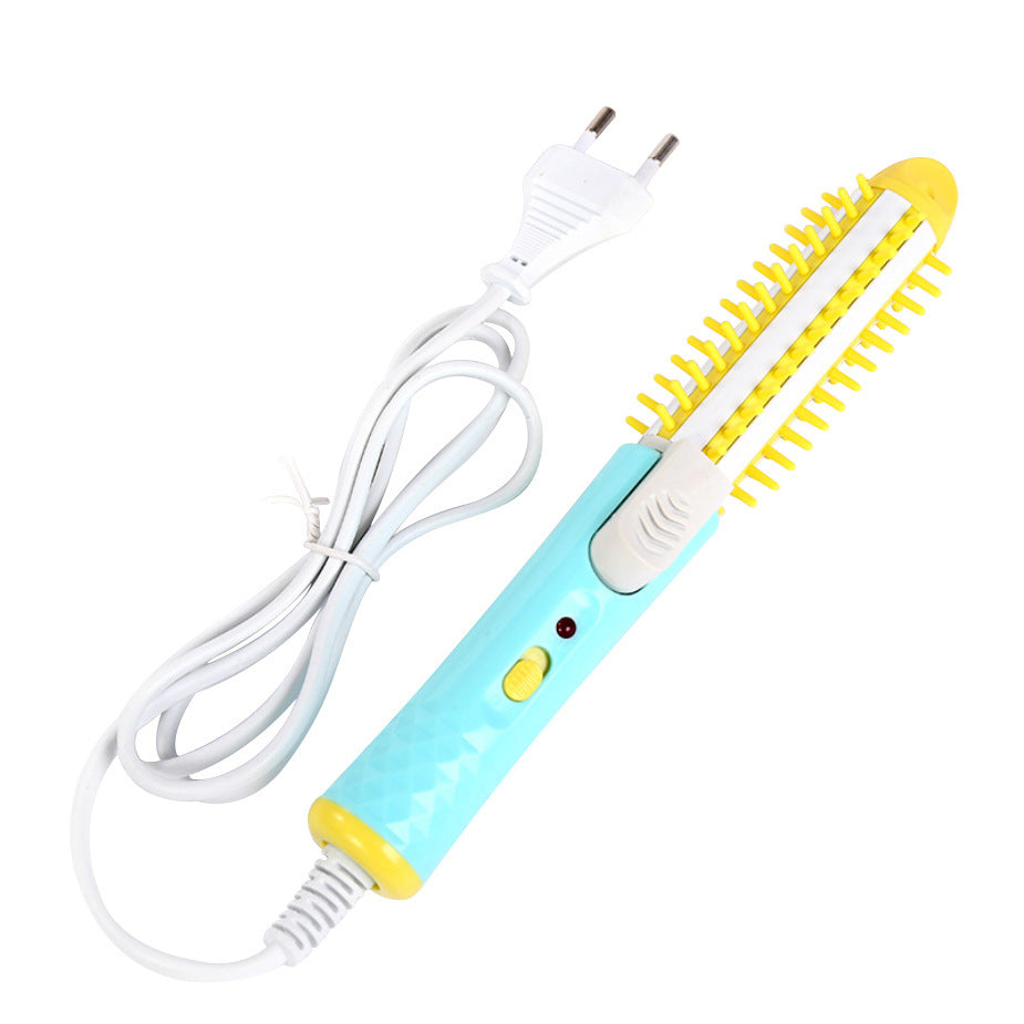 Mini 2-in-1 Electric Hair Curler & Straightener Brush 21cm
