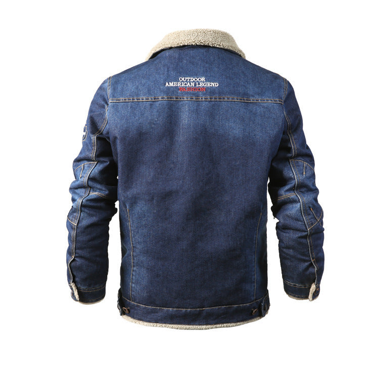 Veste en jean ample homme délavée bleu clair et foncé