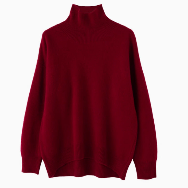 Pull col roulé en cachemire et pure laine extra-épais pour femme