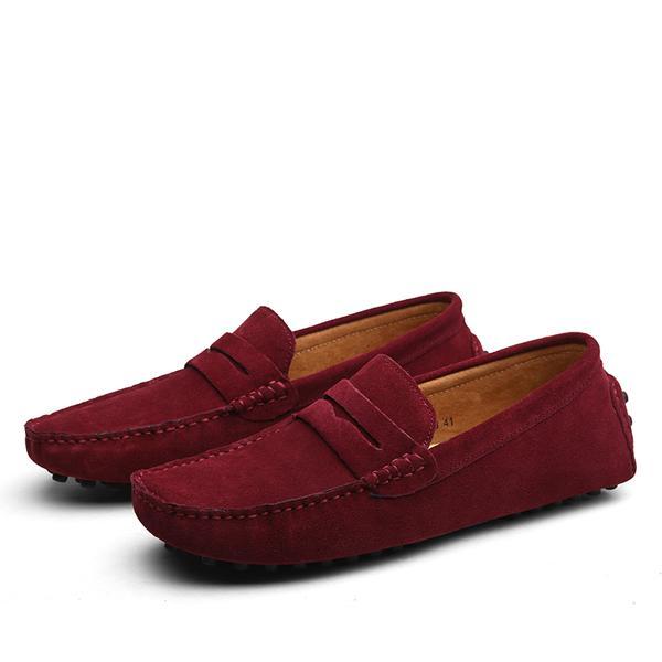 Men's Casual Cowhide Leather Shoes with Rubber Sole
