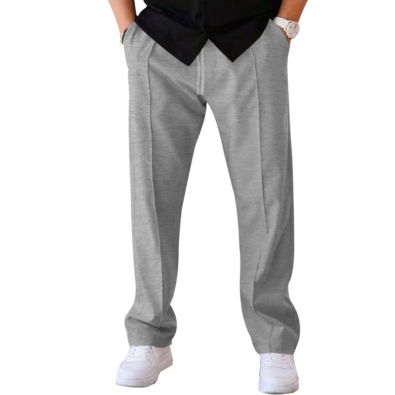 Pantalon décontracté sport ample droit pour homme avec cordon de serrage