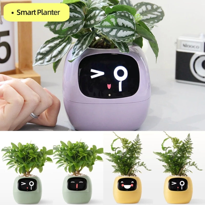 Smart Planter with 7 Sensors & AI Chips for Easy, Fun Plant Care – Over 49 Expressions