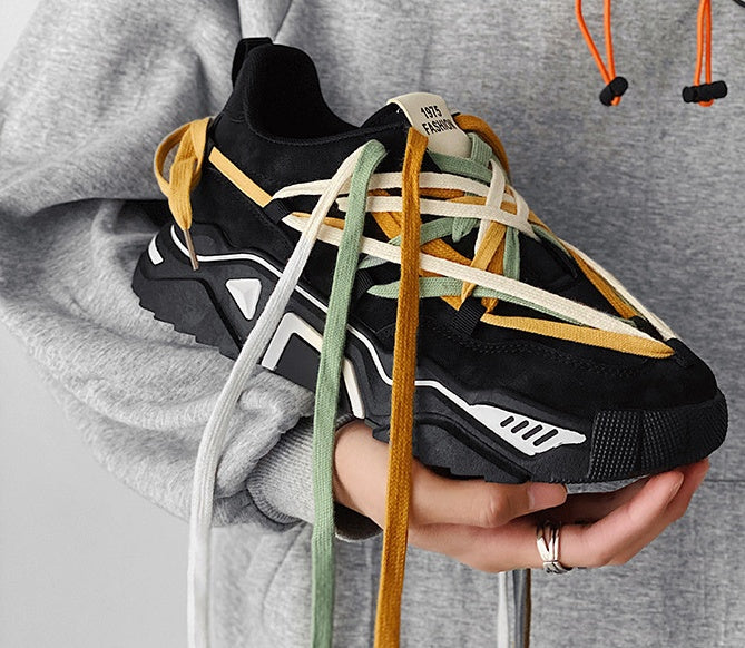 Irregular Shoelaces Men’s Leisure Sports Low Shoes