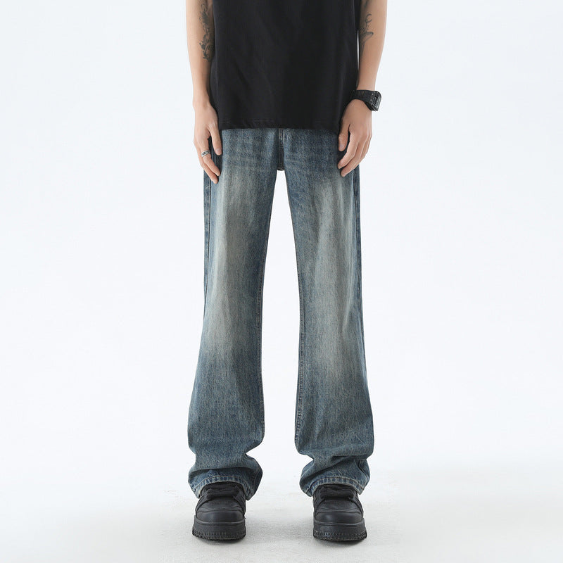 American Retro Men's Blue Denim Casual Long Pants
