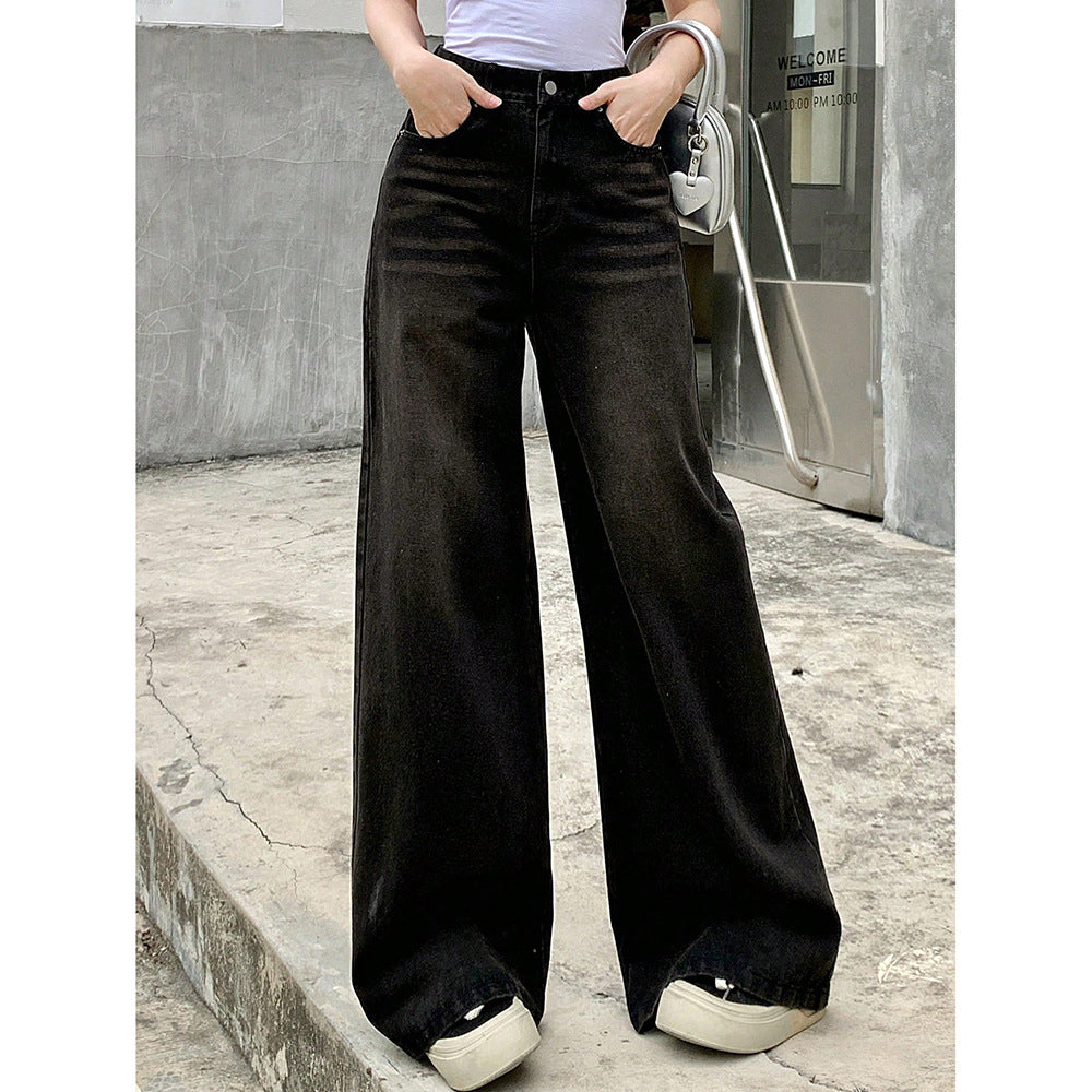 Retro High Waist Wide Leg Jeans for Women