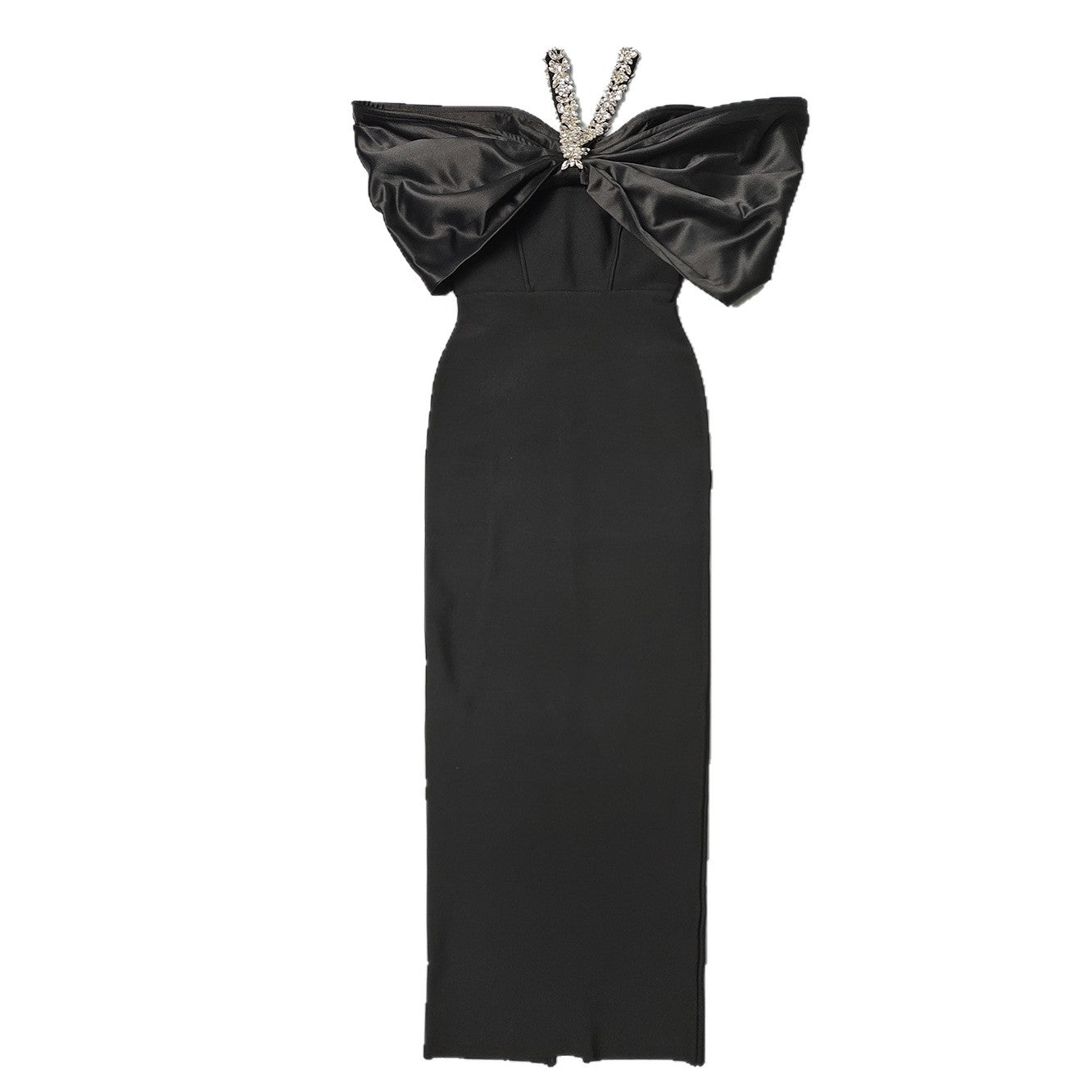 Robe sexy pour femme avec strass et perles, patchwork bandage
