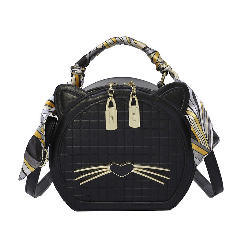 Women's New Versatile Texture Cute Cat Messenger Bag