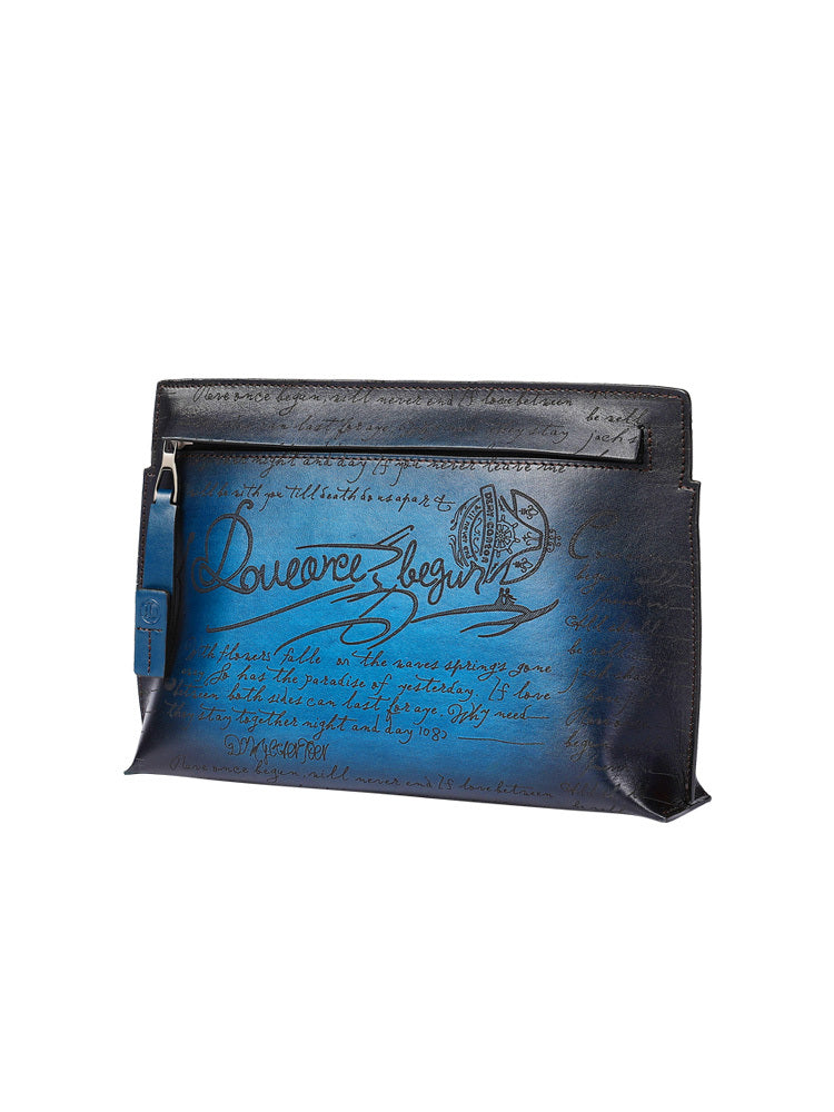 Pochette de mode personnalisée en cuir de vachette pour homme