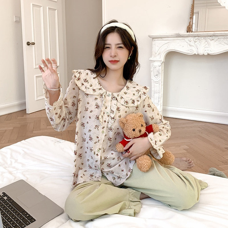 Pyjama femme printemps-automne manches longues style princesse adorable