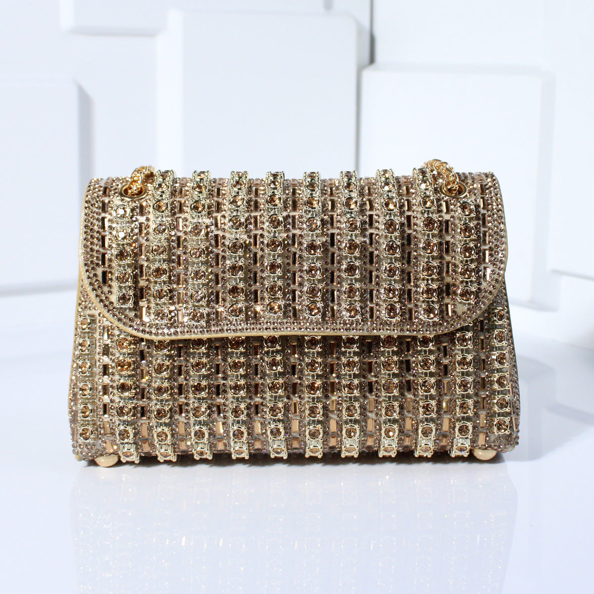 Fashion Diamond-Embedded Crossbody Dinner Bag with Hand Carrying