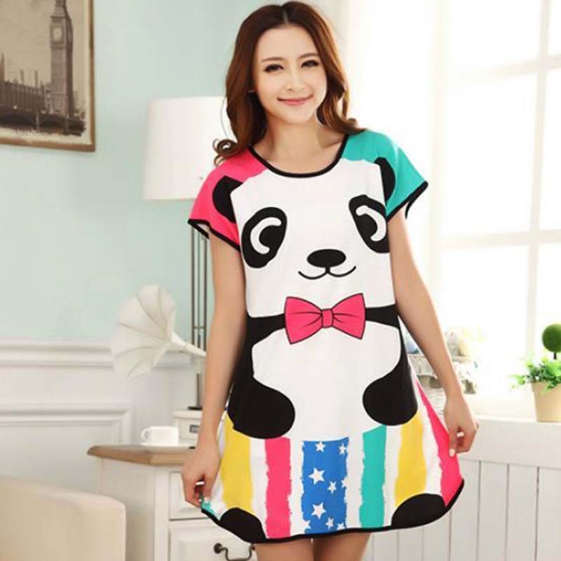 Milk Silk Short-Sleeve Nightdress for Women Pajamas