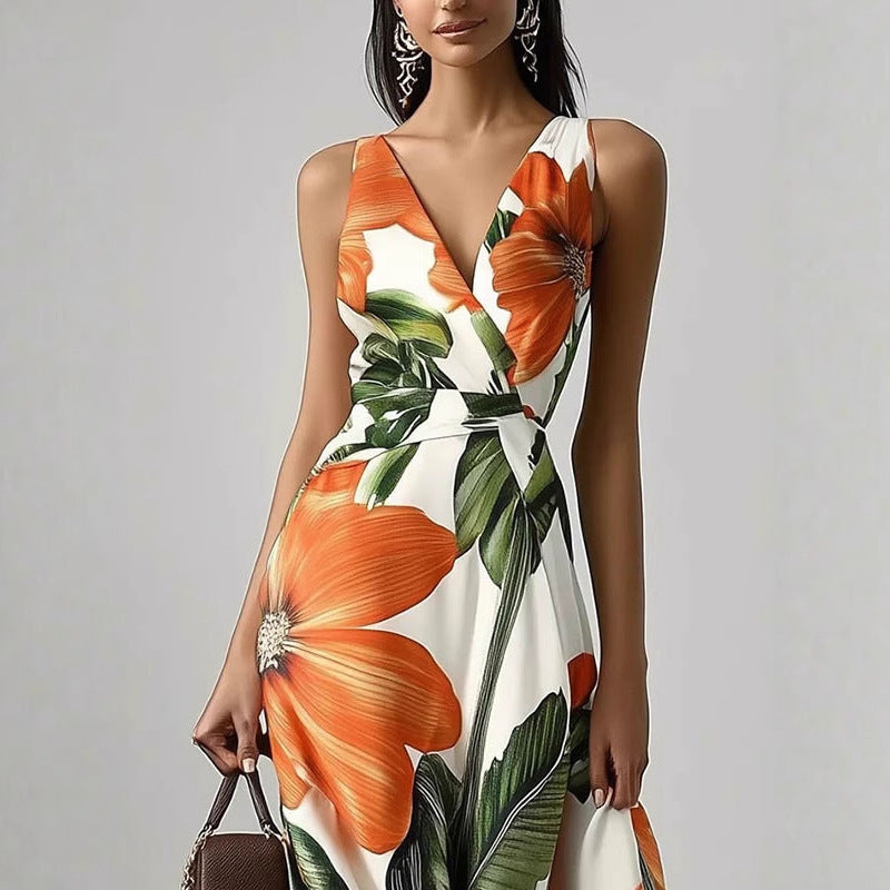 Printed Oversized Swing Dress with Girdle