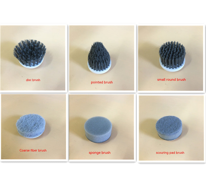 Electric Multifunctional Rechargeable Cleaning Dish Brush with 6 Brush Heads