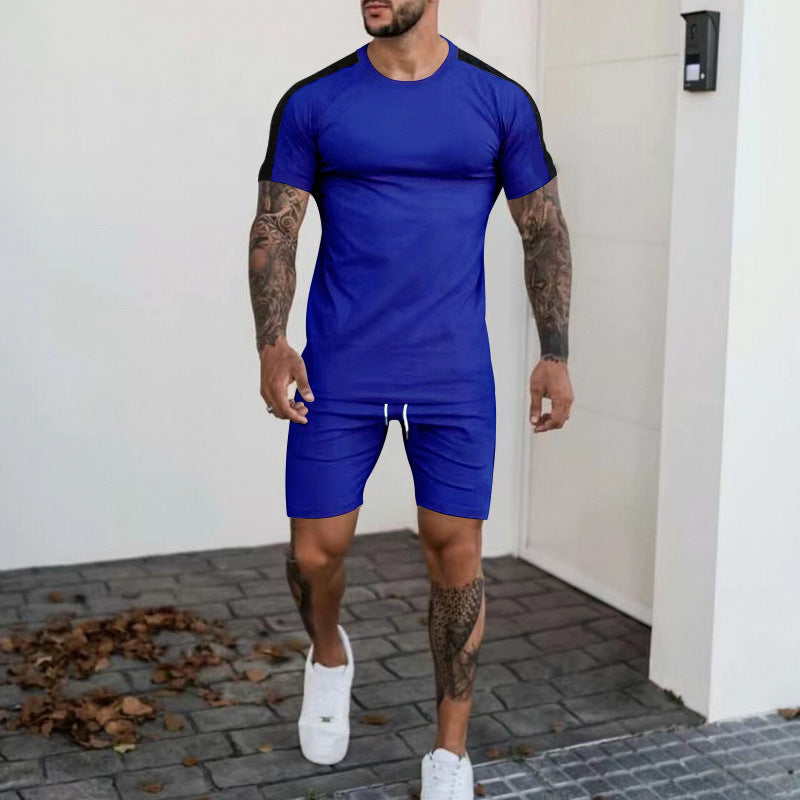 Men's Short Sleeve Sports T-Shirt and Shorts Set