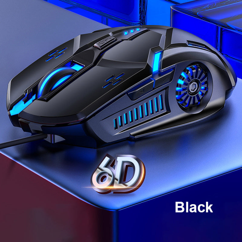 Wired RGB Gaming Mouse 6 Buttons 4-Speed 3200 DPI Silent Backlight for PC Laptop
