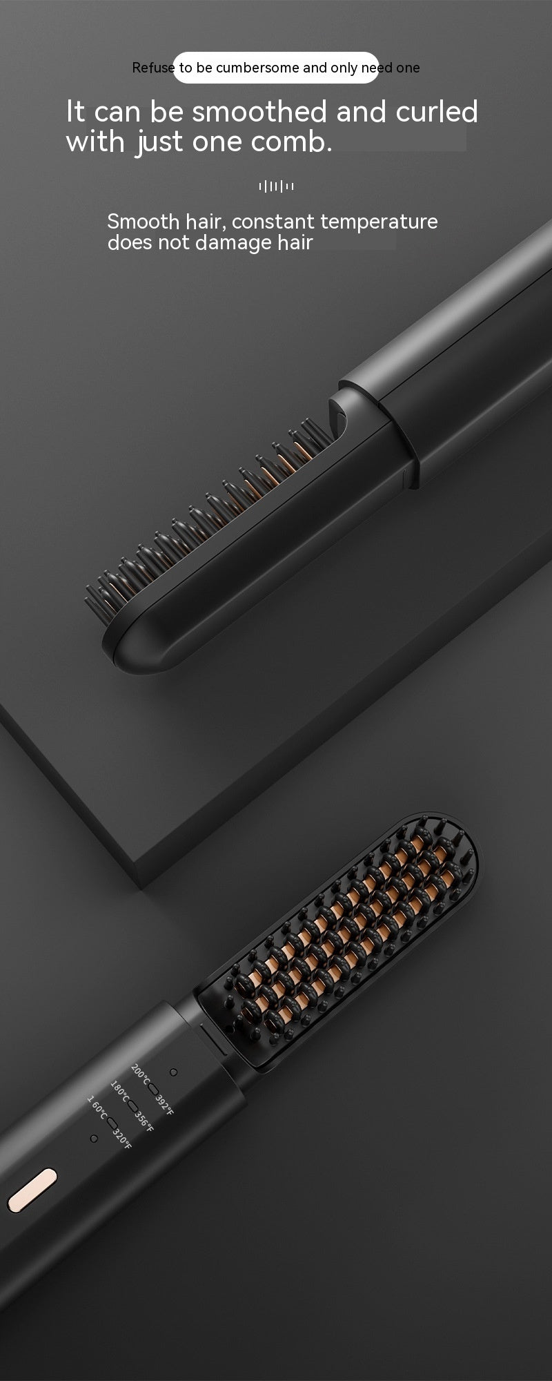 Wireless Negative Ion Straight Hair Comb