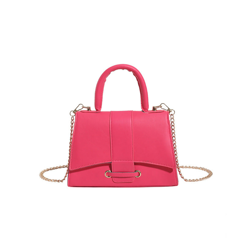 Trendy Small Square Shoulder Bag Portable in Pure Colors