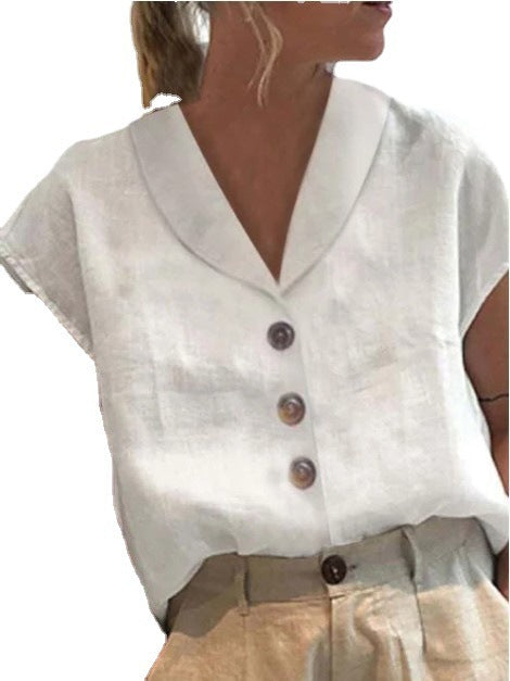 European and American Ladies Cotton Linen Sleeveless Cardigan Top
