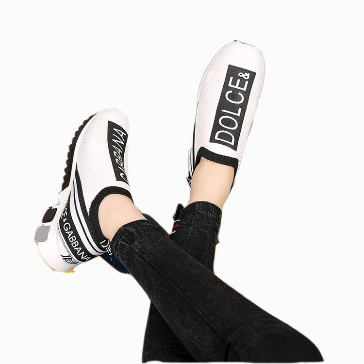 Unisex Fly woven breathable round toe sneakers