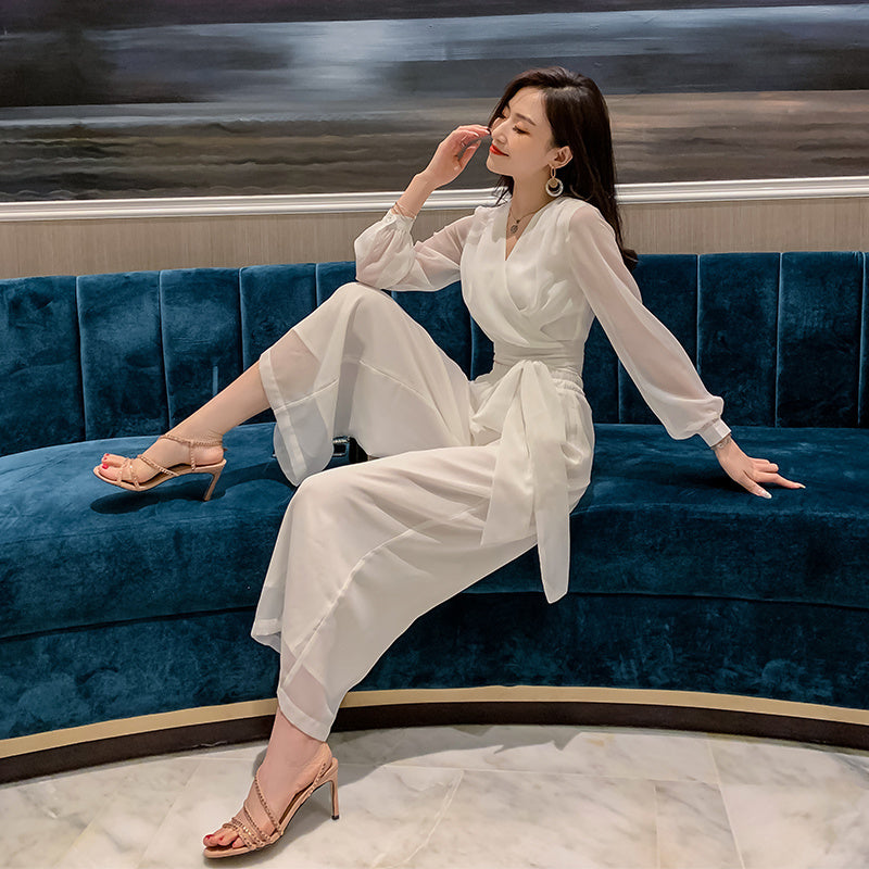 Chiffon fashion two-piece wide-leg pants