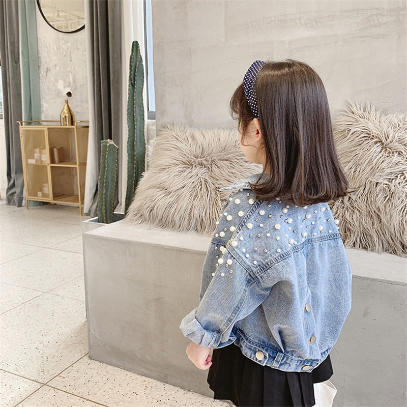Girls' Blue Cotton Denim Jacket for Girls – Trendy Children's Fashion